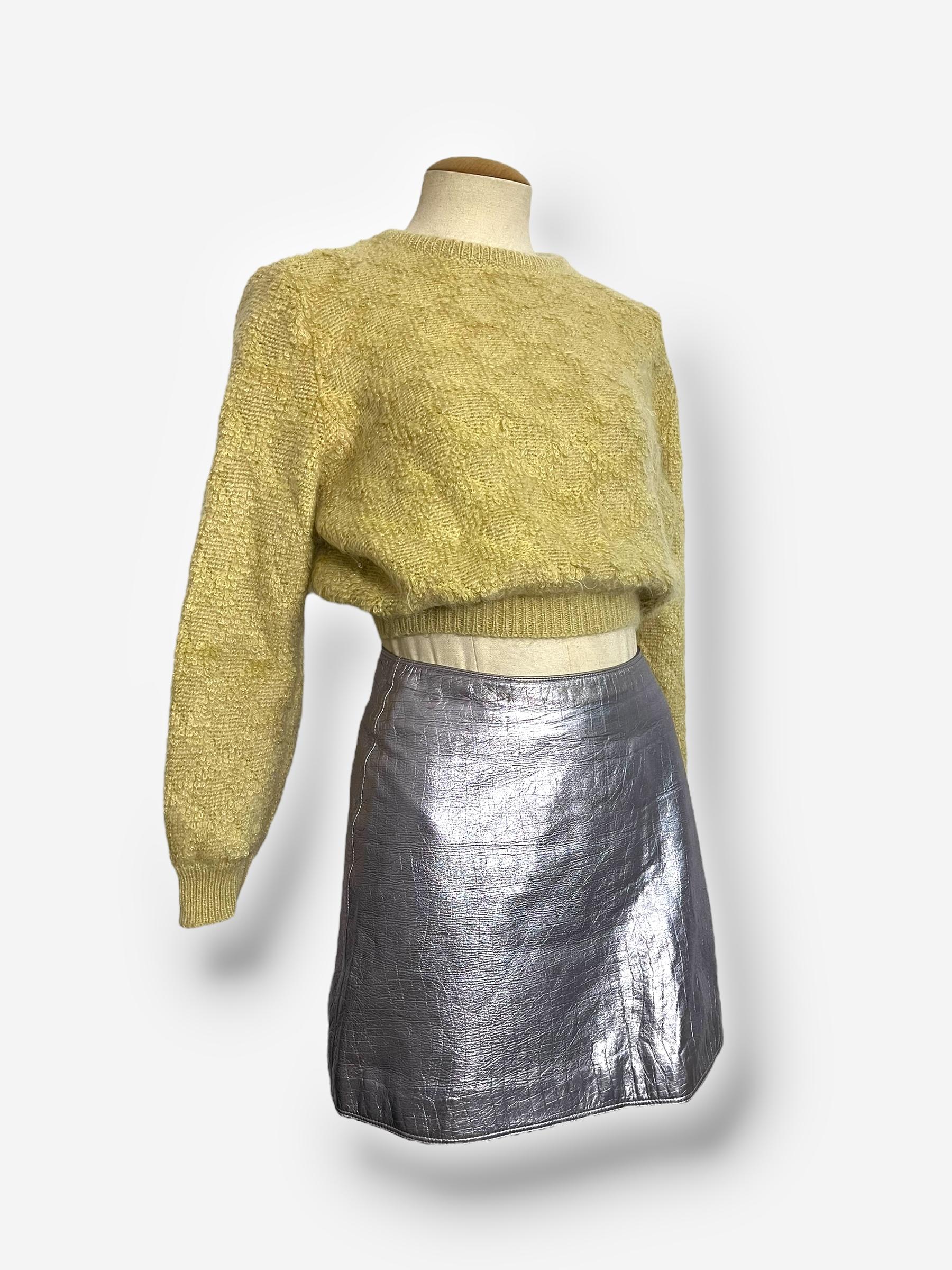 Versace, Autunno/Inverno 1994: ensemble in maglia di pelle a due pezzi in vendita 2
