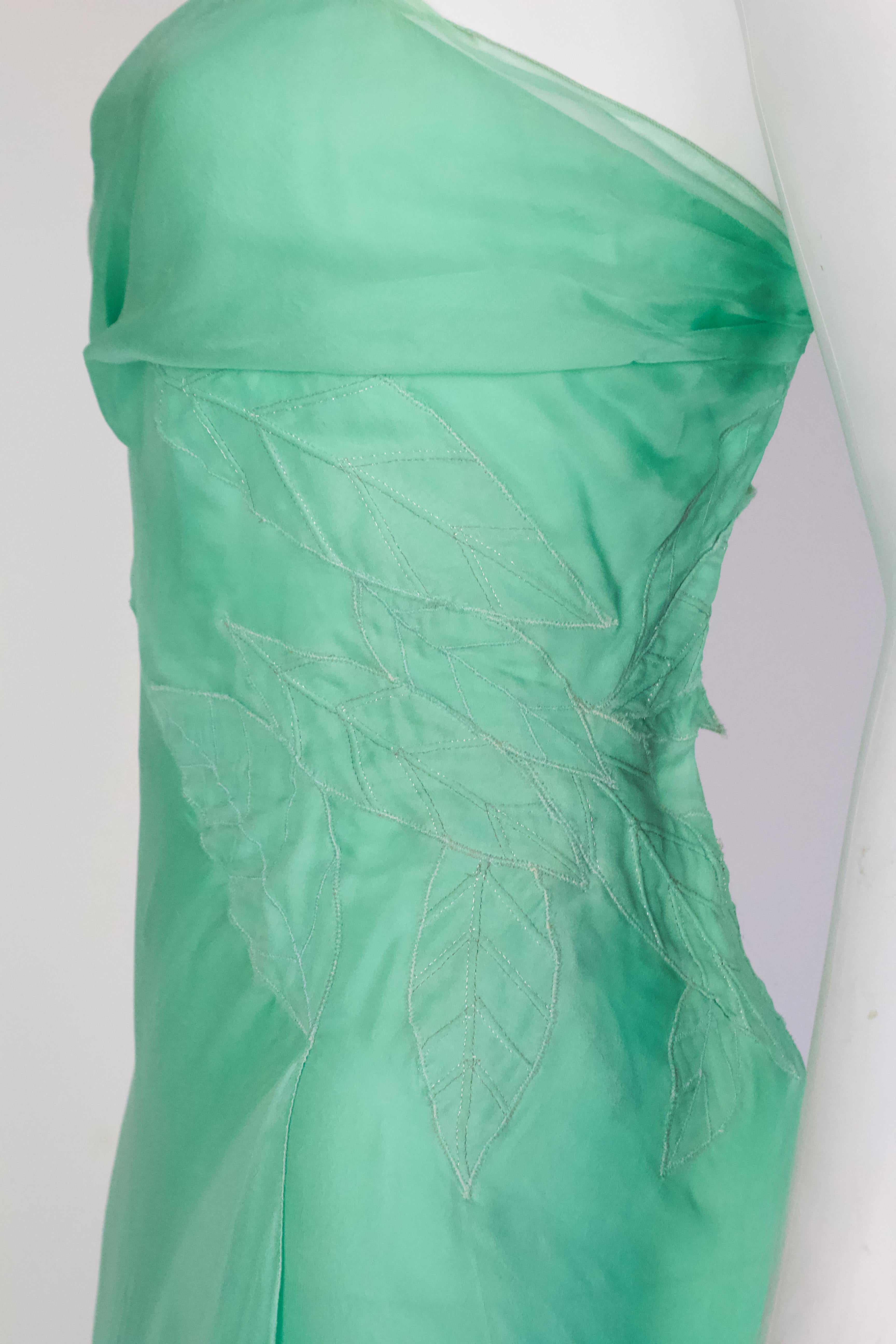 Versace Otoño/Invierno 1999 Vestido de seda turquesa en venta 3
