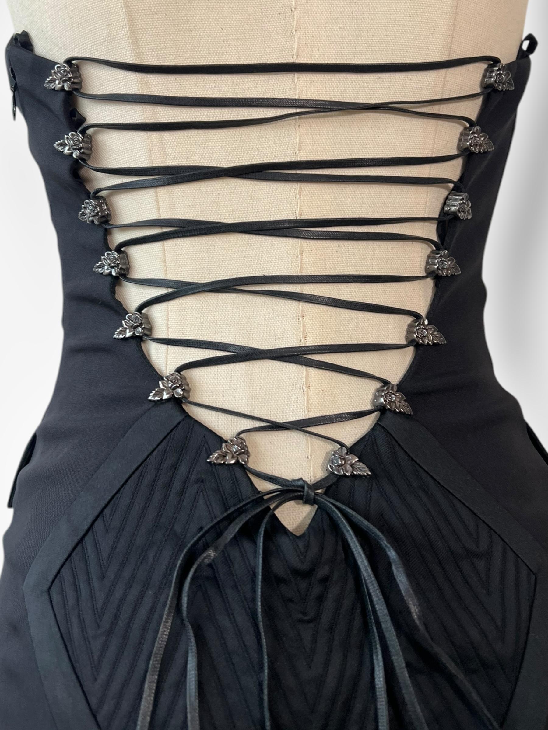 Versace Fall/Winter 2003 Corset-Back Midi Dress 6