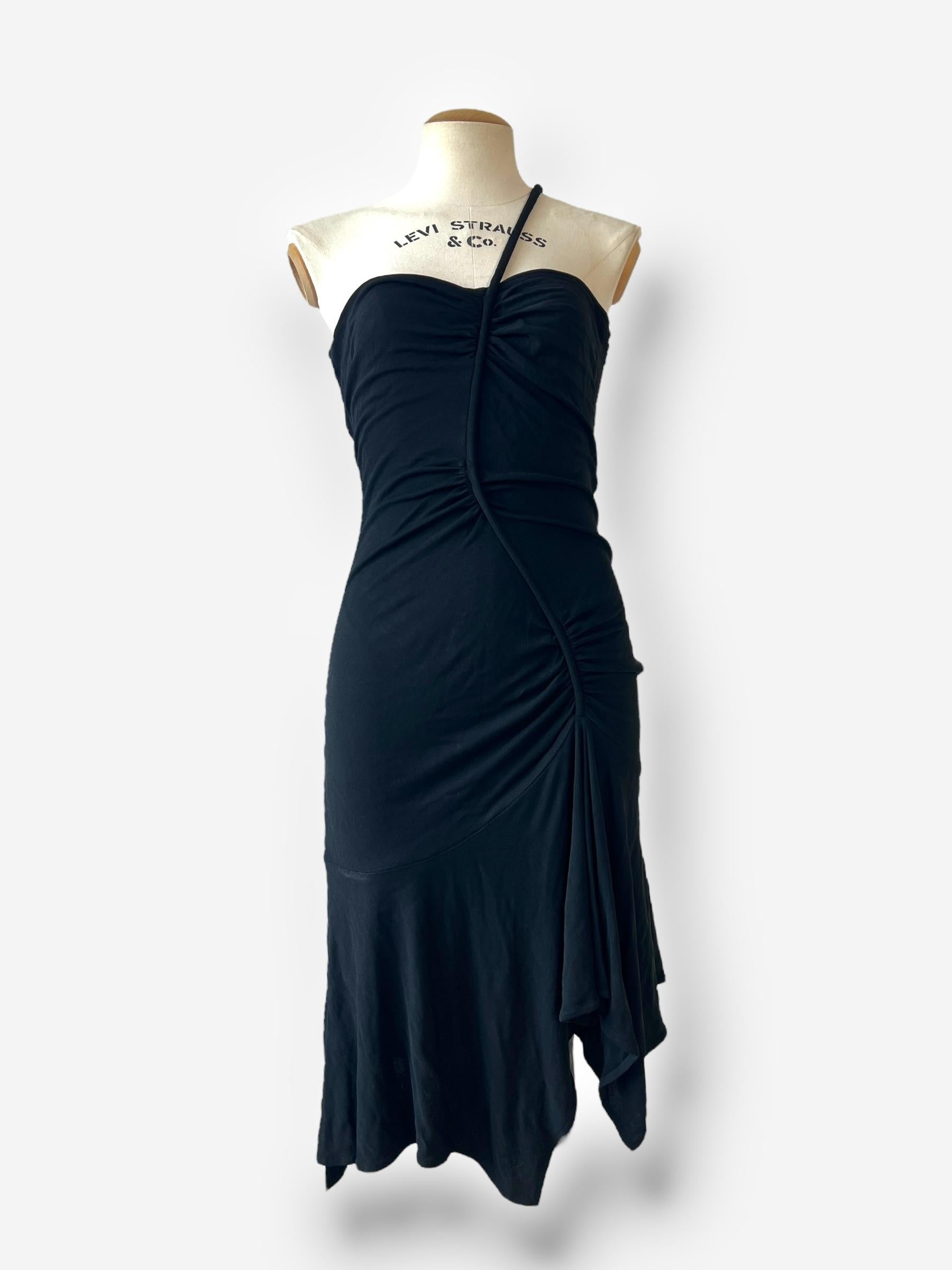 Versace Fall Winter 2003 Robe asymétrique froncée Bon état - En vente à CAPELLE AAN DEN IJSSEL, ZH