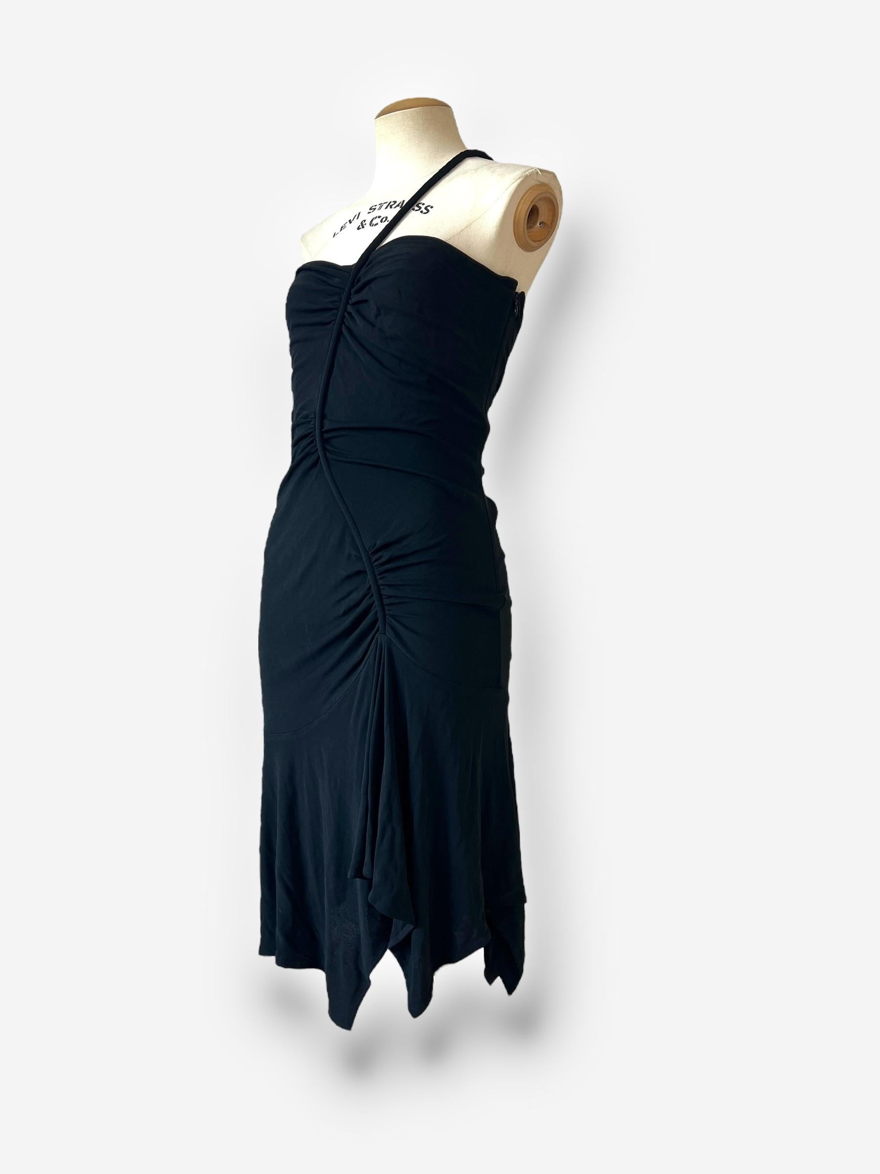 Versace Fall Winter 2003 Robe asymétrique froncée en vente 3