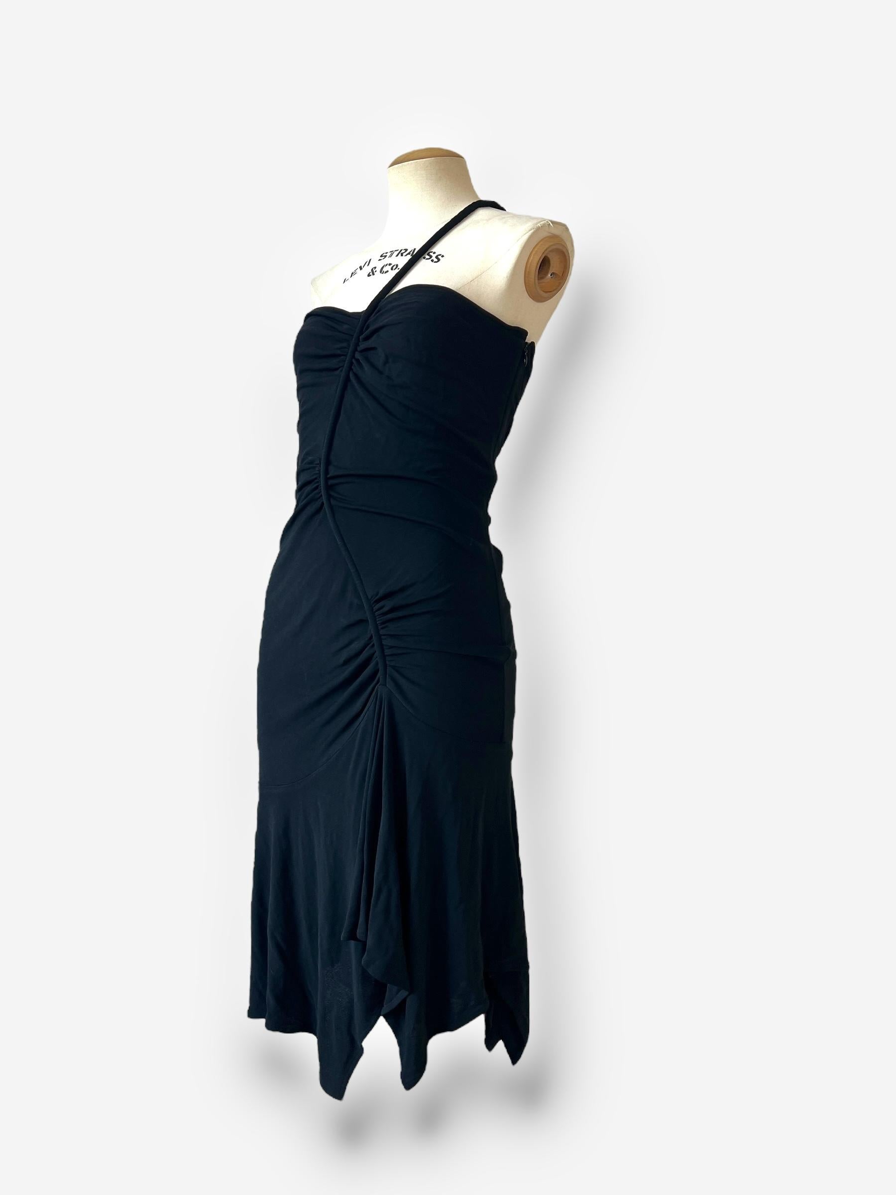 Versace Fall Winter 2003 Robe asymétrique froncée en vente 4