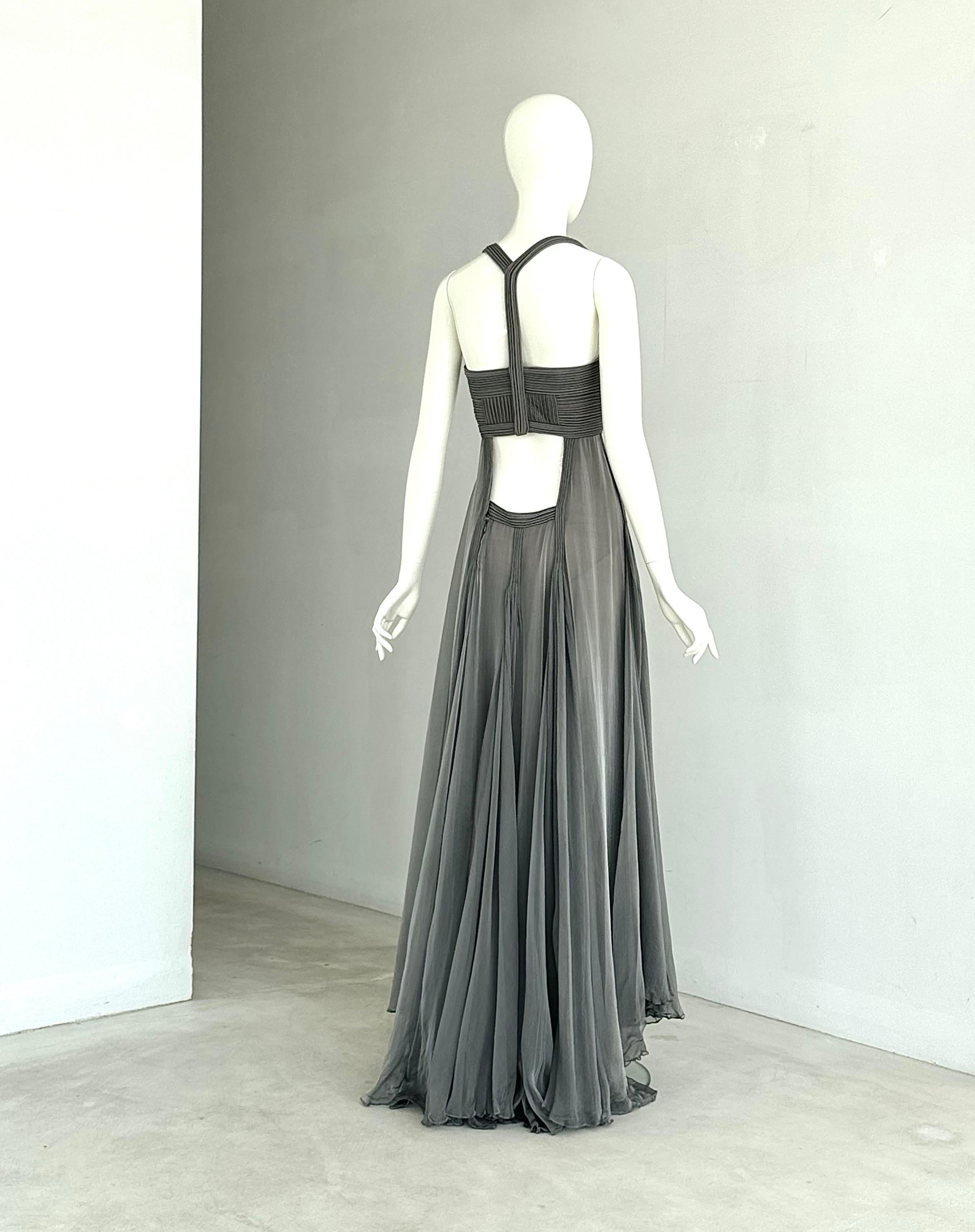 Vestido de seda de la pasarela Versace Otoño Invierno 2007 de Donatella Versace en venta 6