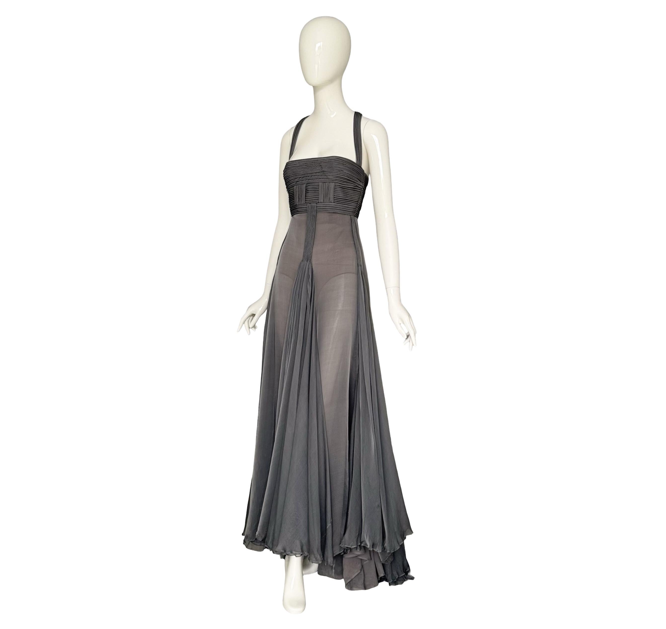 Vestido de seda de la pasarela Versace Otoño Invierno 2007 de Donatella Versace en venta 2