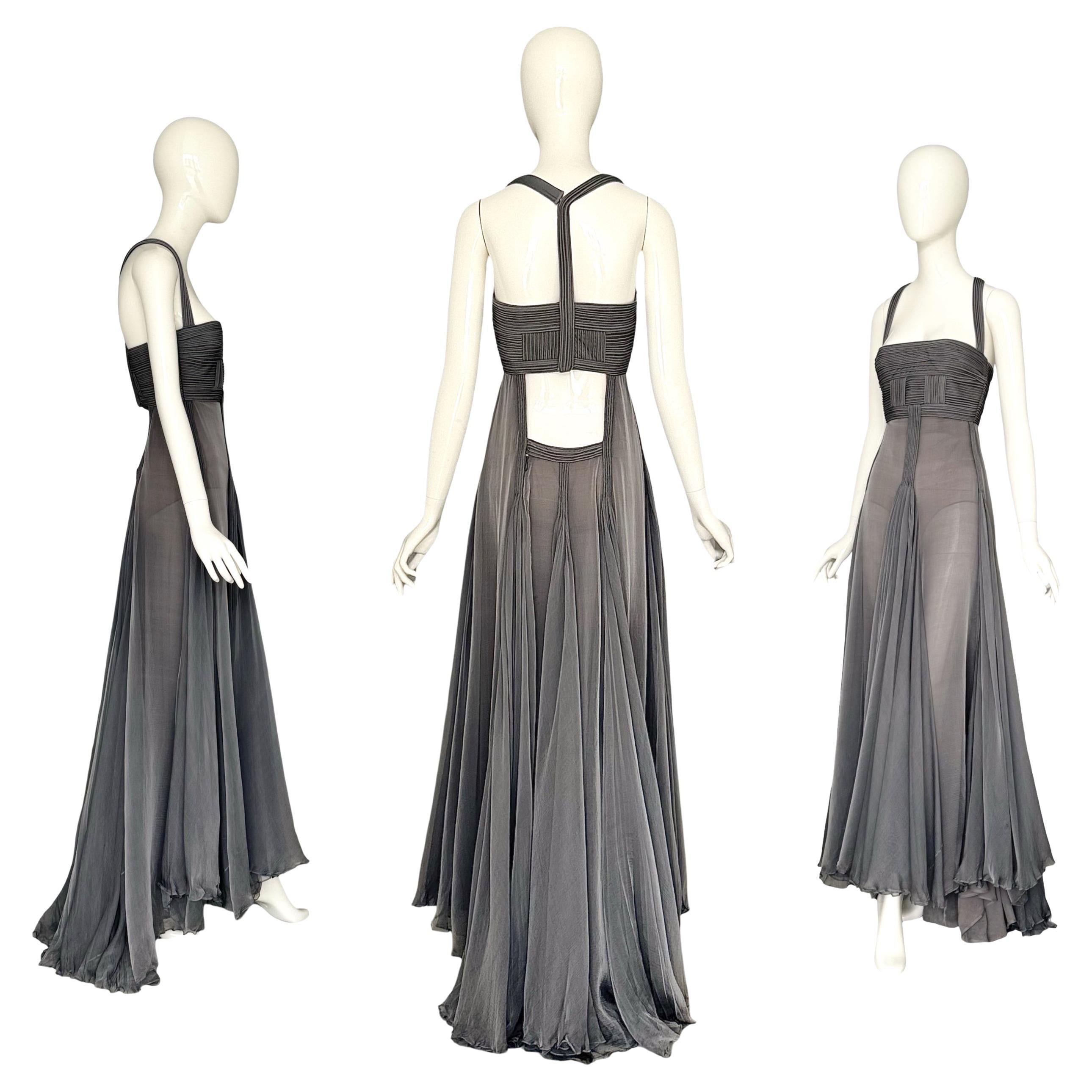 Vestido de seda de la pasarela Versace Otoño Invierno 2007 de Donatella Versace en venta