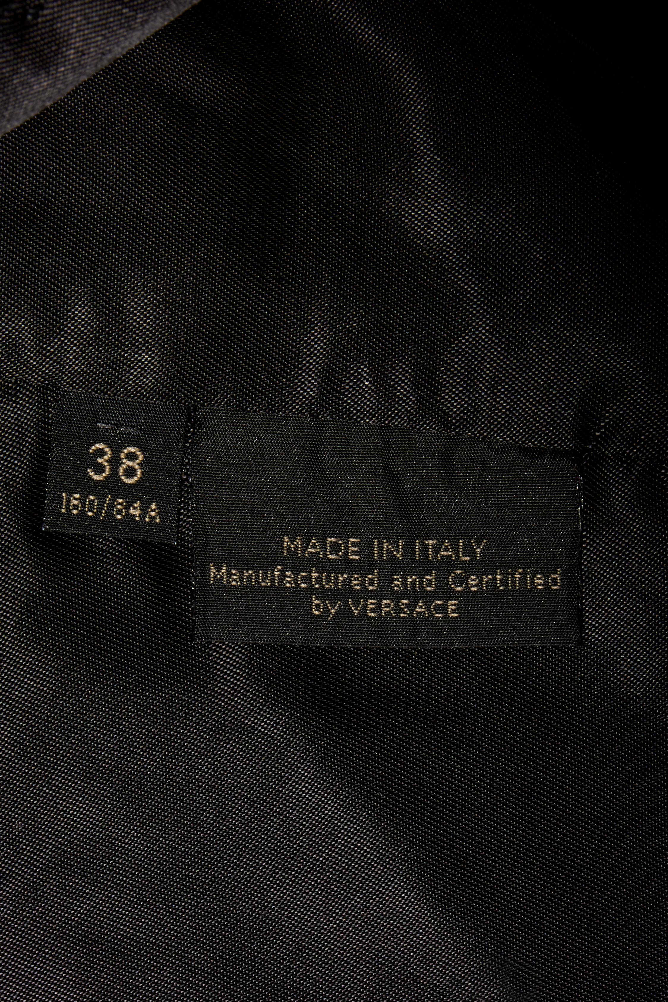 Versace Otoño/Invierno 2018 Chaqueta blazer recortada de tartán verde IT 38 en venta 5