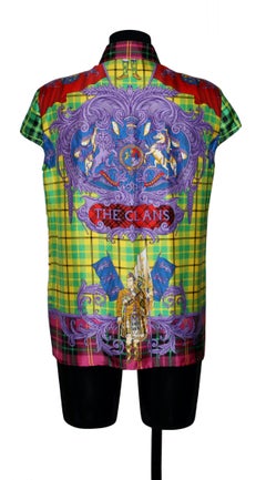 Versace Fall Winter 2018 The Clans Print Silk Blouse