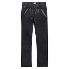 Versace Faux Leather & Denim Jeans