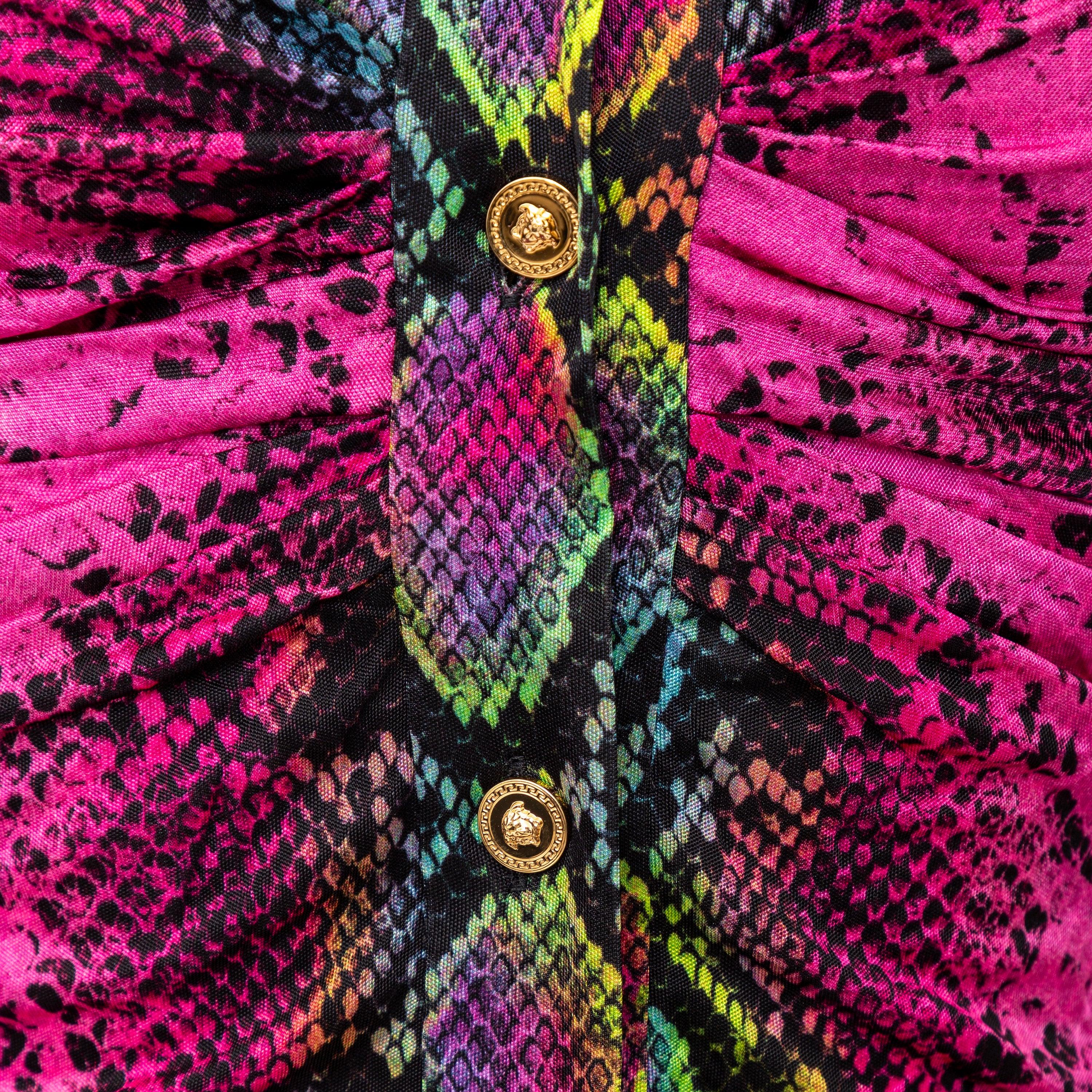 Versace Fitted Snake Print Shirt - '10s In Excellent Condition In Milano, IT
