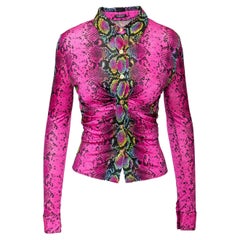 Versace Fitted Snake Print Shirt - '10s
