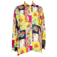 Camisa Versace estampado patchwork floral Talla S
