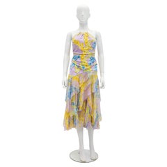 Versace Floral Silk Top Skirt Ensemble, S/S 2004