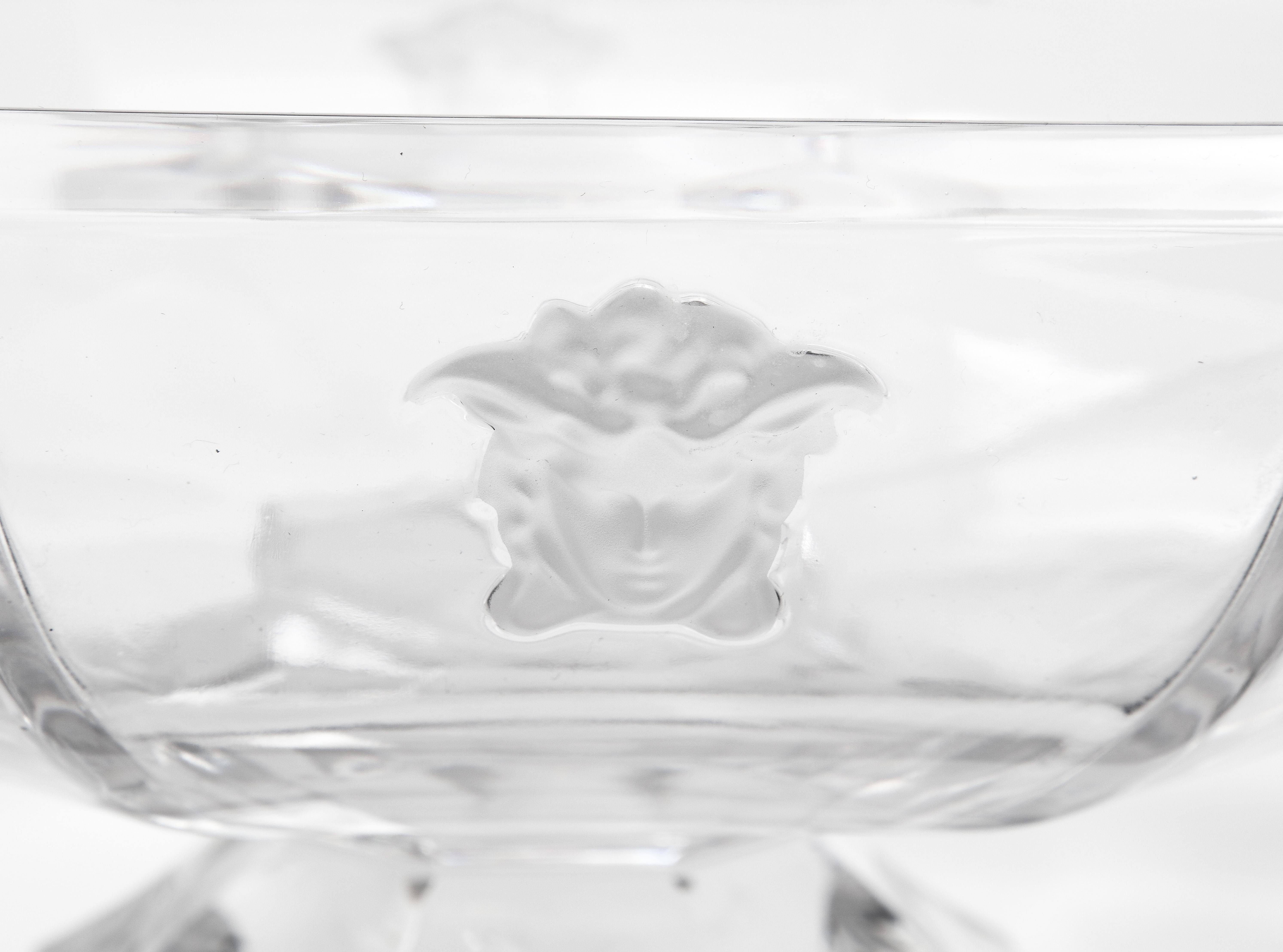Versace For Rosenthal Medusa Crystal Bowl In Good Condition For Sale In New York, NY