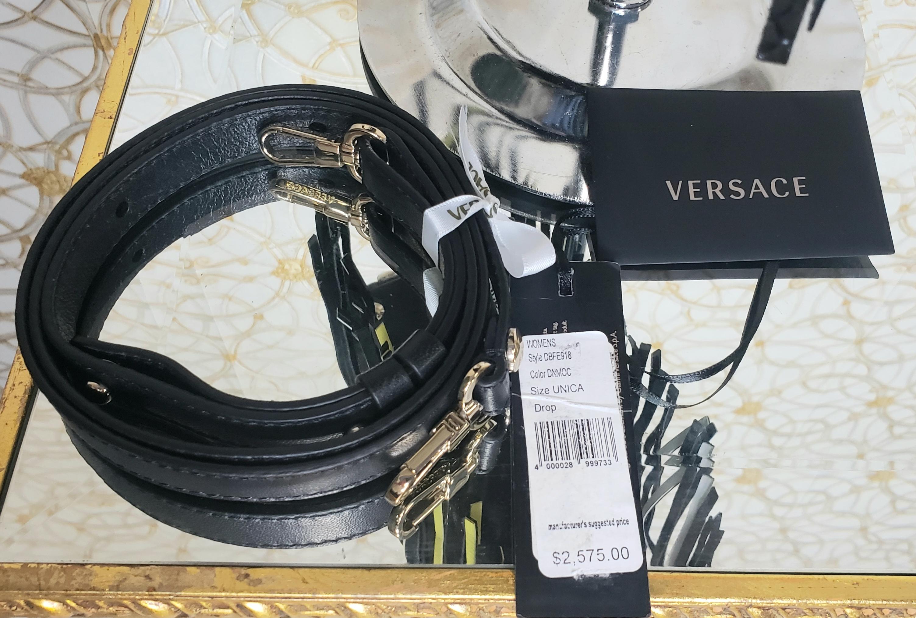 VERSACE FRINGED VANITAS BLACK/YELLOW/WHITE SMALL HANDBAG/SHOULDER Bag 1