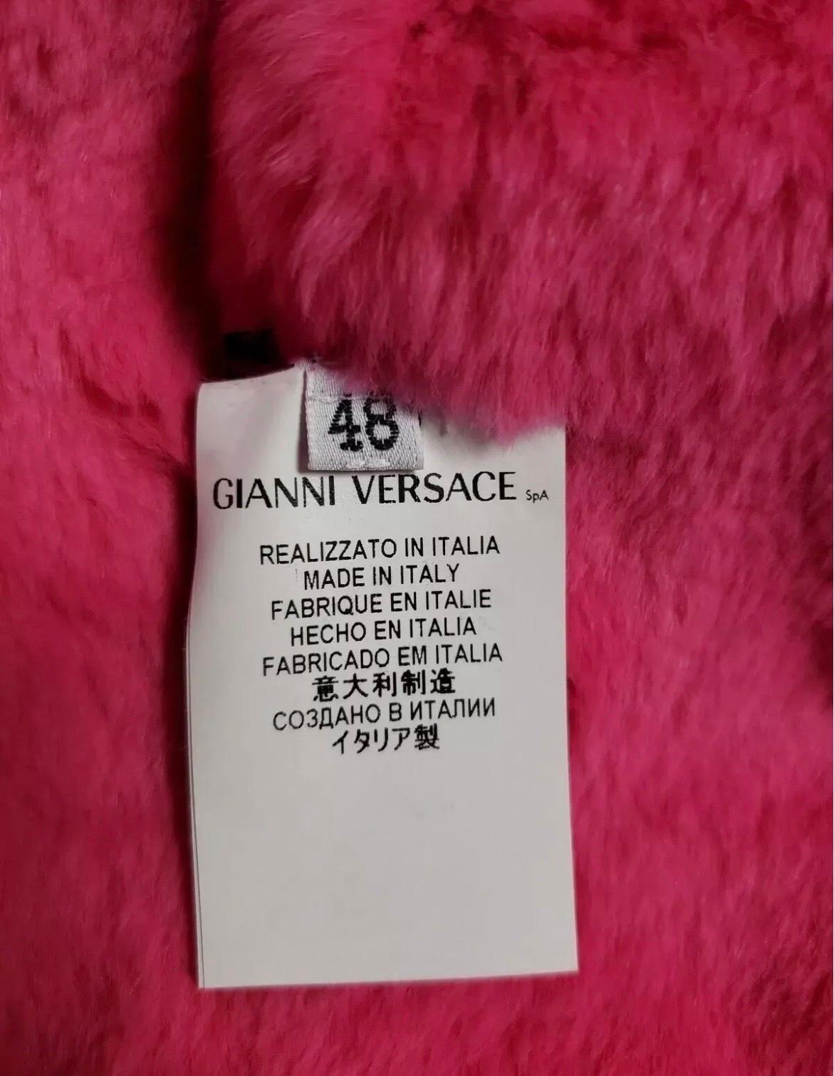 Versace Fur Lined Black Leather Jacket for Men For Sale 2