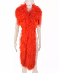 VERSACE Fur Sleeveless Jacket Vest with Scarf 38