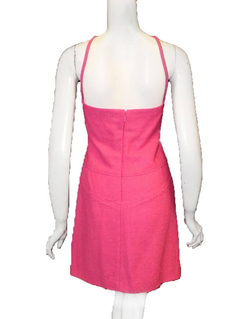 Pink Versace Fuschia Crisscross Strap Dress 48 EU