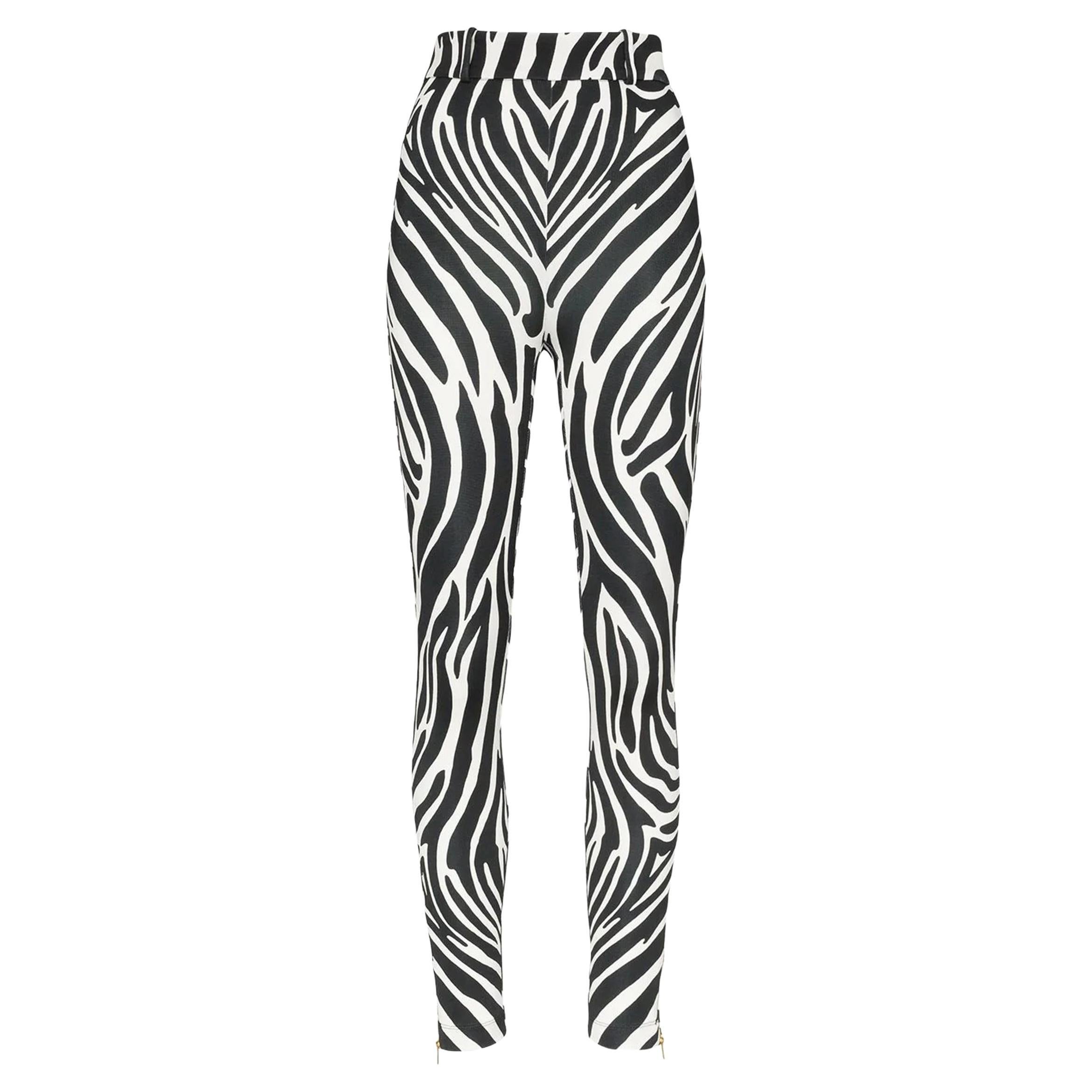 Versace Jeans couture Black and white flower jeans at 1stDibs