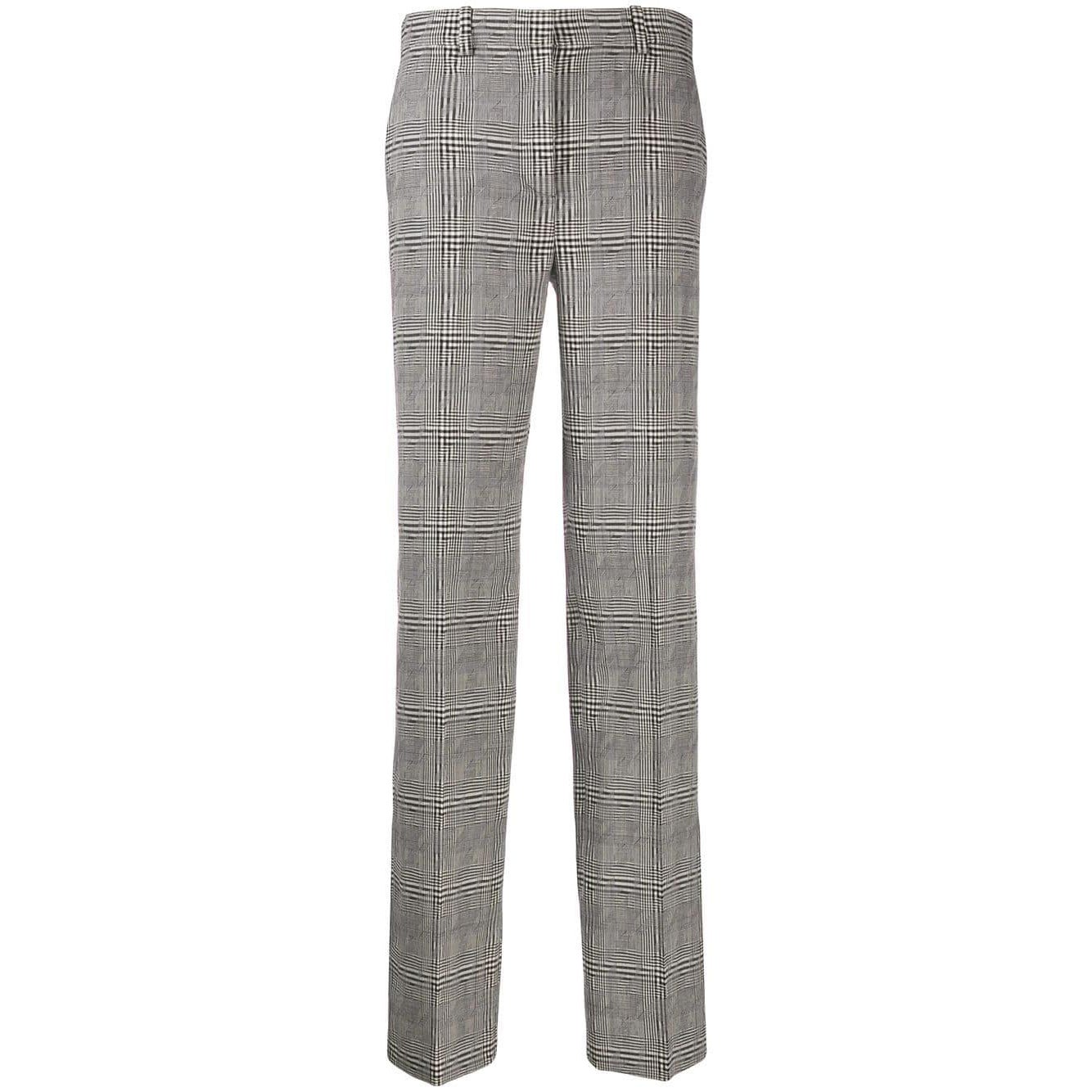 Versace FW19 Pantaloni a quadri in lana grigia a dente di cane Taglia 38 in vendita