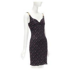 VERSACE Gianni Signature black pink crystal Medusa mini dress IT38 XS