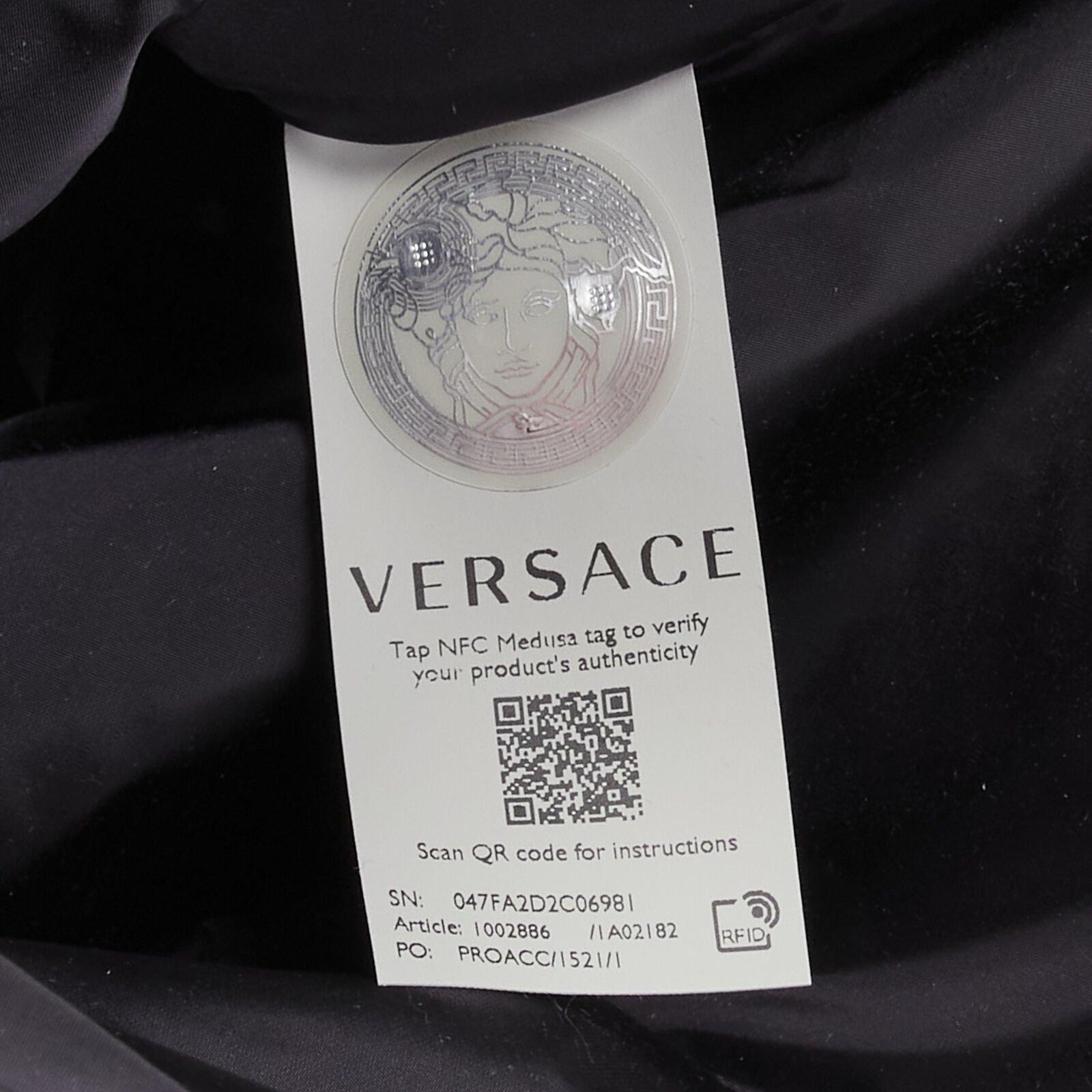 VERSACE Gianni Signature gold Barocco Virtus Medusa print nylon backpack bag For Sale 7