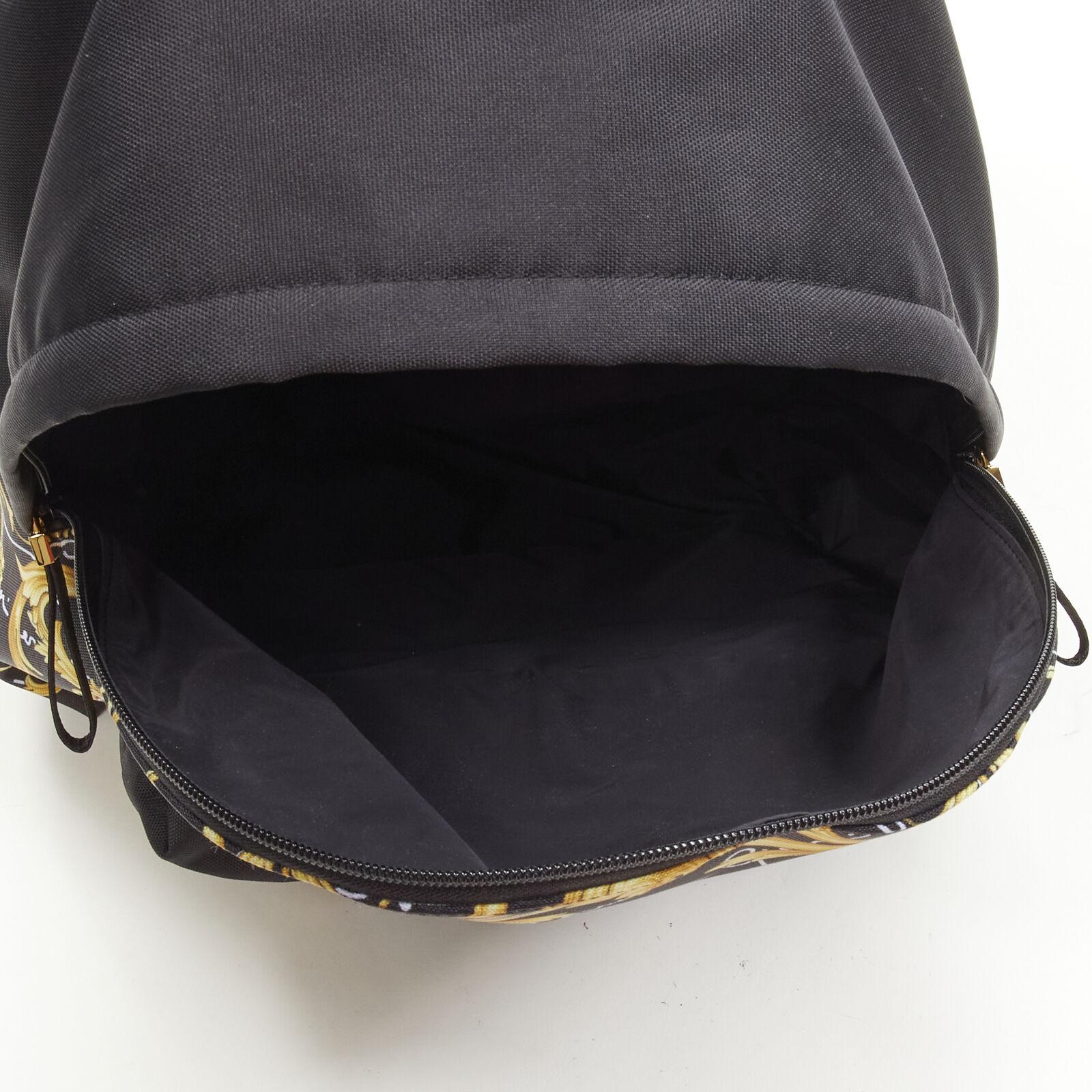 VERSACE Gianni Signature gold Barocco Virtus Medusa print nylon backpack bag For Sale 5