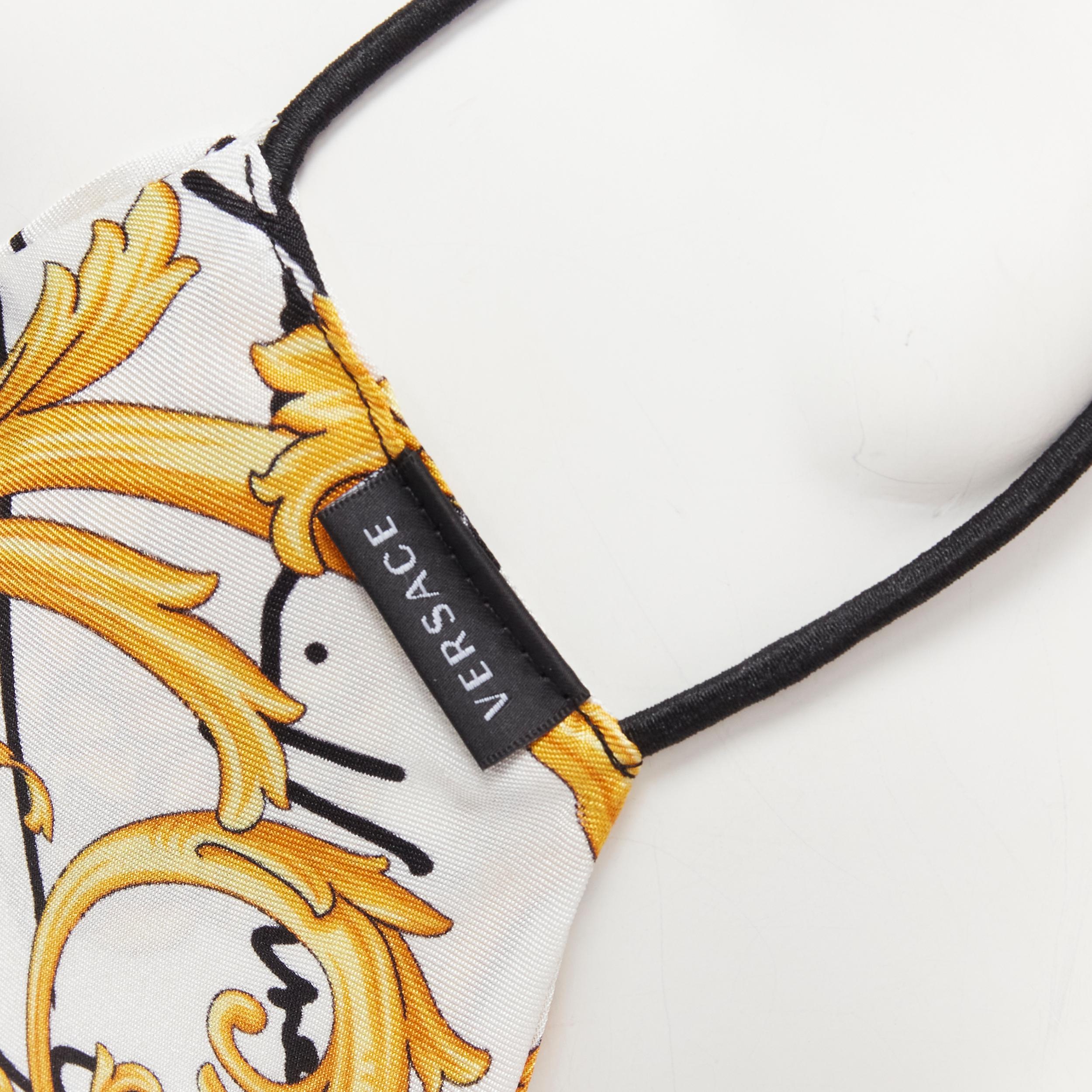 VERSACE Gianni Signature gold Medusa Baroque 100% silk face mask For Sale 2