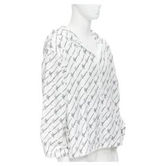 VERSACE Gianni Signature white black nylon hooded windbreaker jacket IT46 S