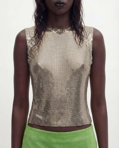 VERSACE GIANNI Silver oroton metal mesh vest FW 1994