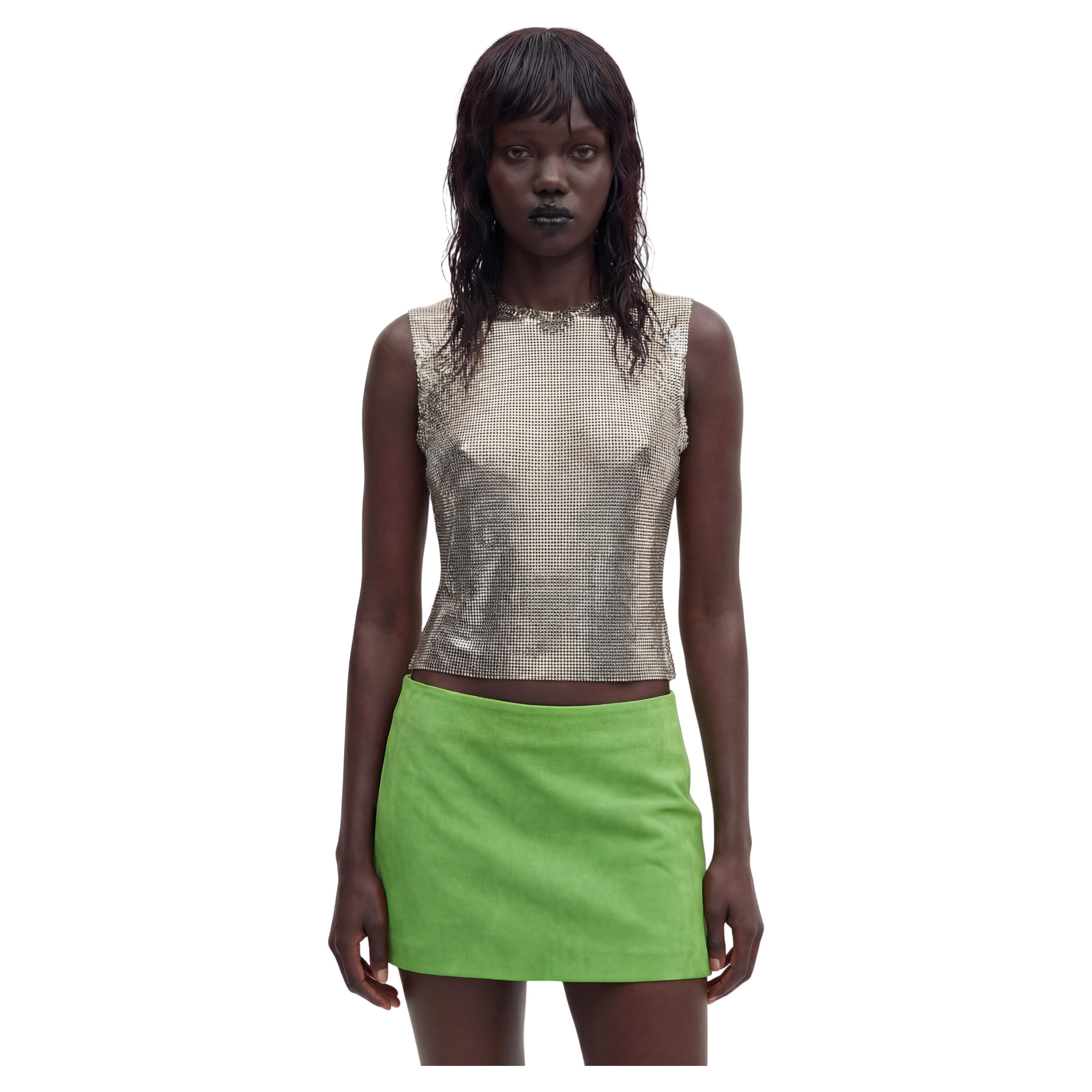 VERSACE GIANNI Silver oroton metal mesh vest FW 1994 For Sale