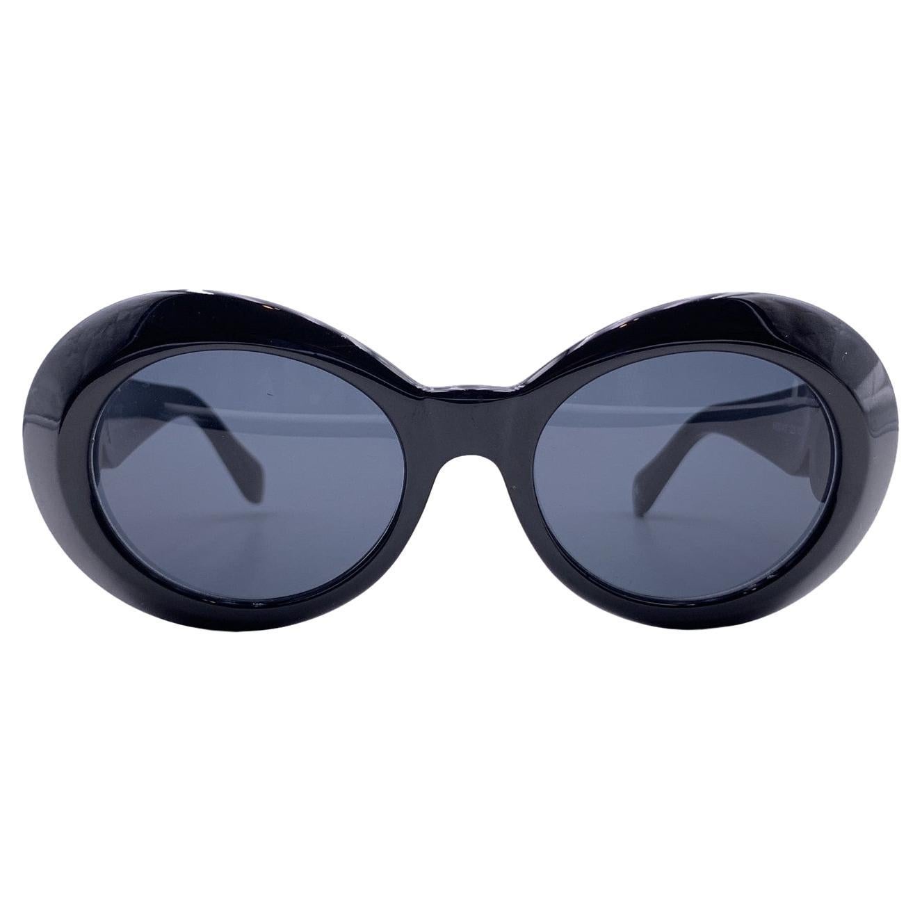 Versace Gianni Vintage Black Sunglasses Mod 418 Col N52 Silver Medusa