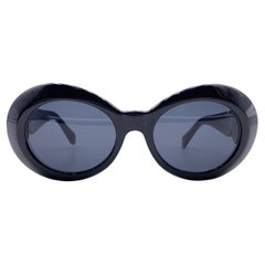 Versace Gianni Vintage Black Sunglasses Mod 418 Col N52 Silver Medusa