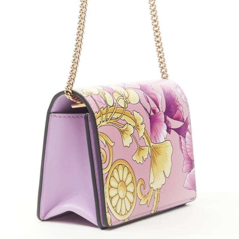 VERSACE Gingko Barocco rose or floral sac à bandoulière portefeuille Excellent état - En vente à Hong Kong, NT