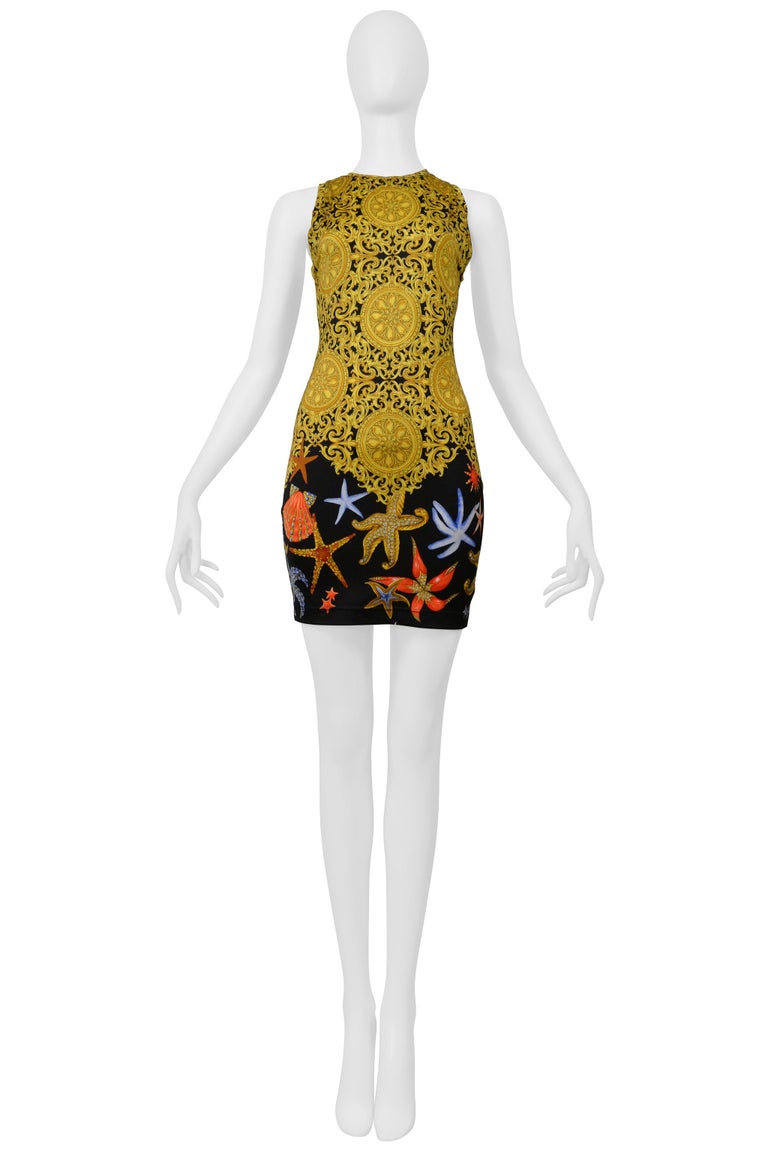 gold baroque dress Versace and Seashell Print Mini For Sale at 1stDibs everyday-wear