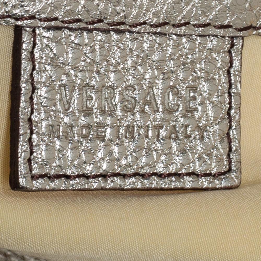 Versace Gold/Black Woven Leather Medusa Fringe Shoulder Bag 3