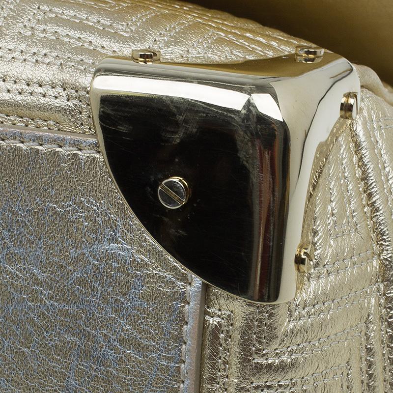 Versace Gold Embossed Leather Flap Shoulder Bag 4
