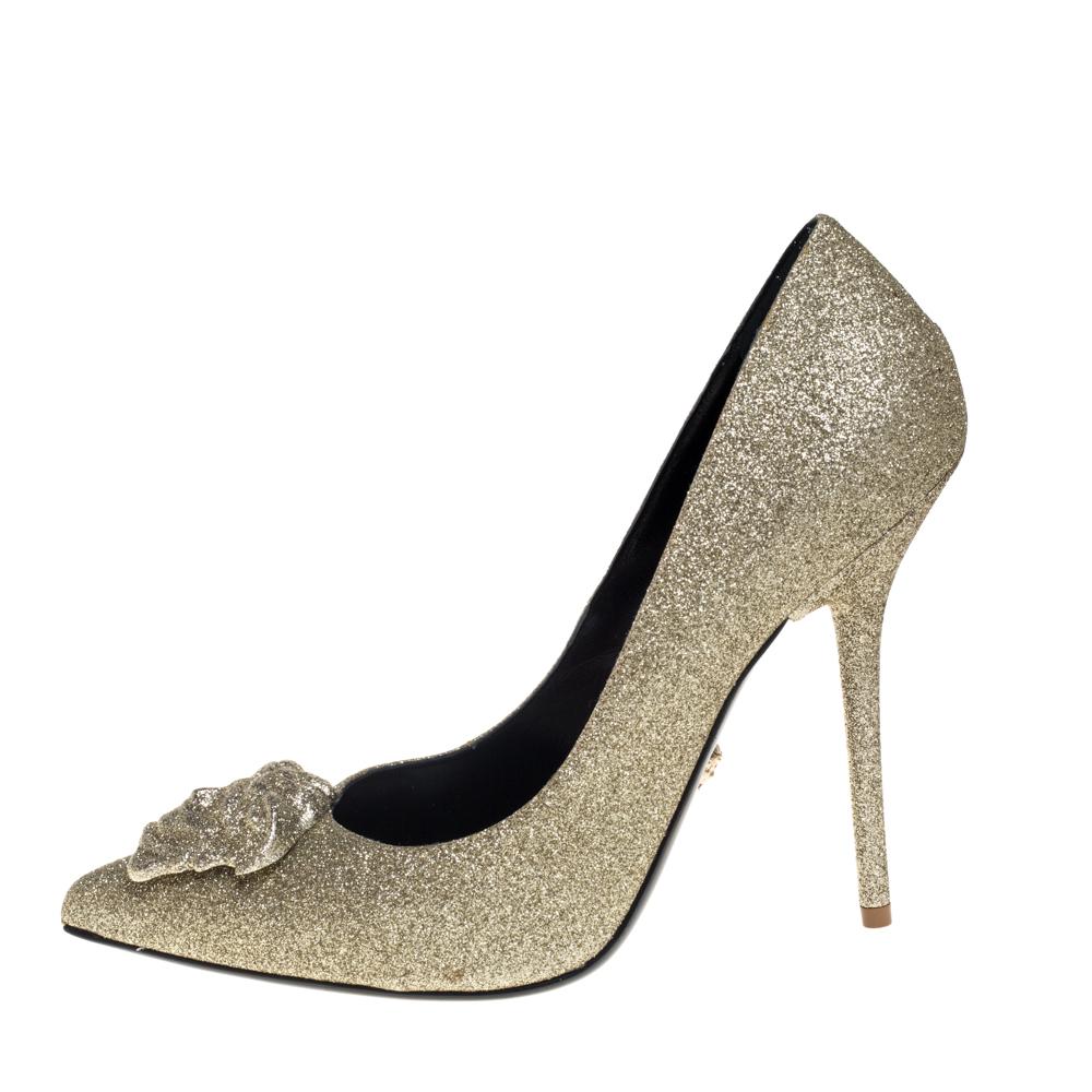versace glitter heels