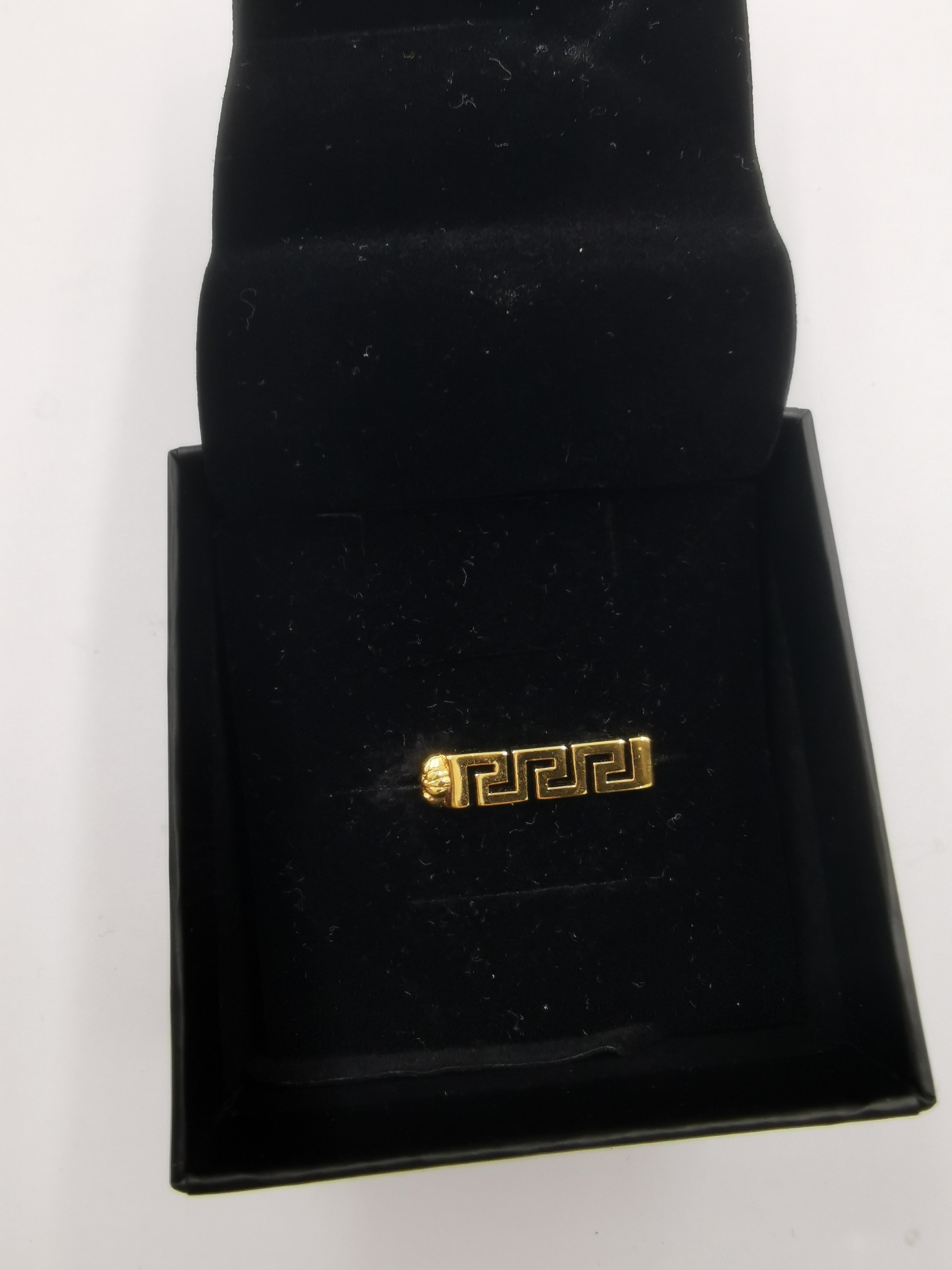 Versace Gold Greca Bar Women's Ring in IT 13 Brand new in Box In New Condition In PUTNEY, NSW