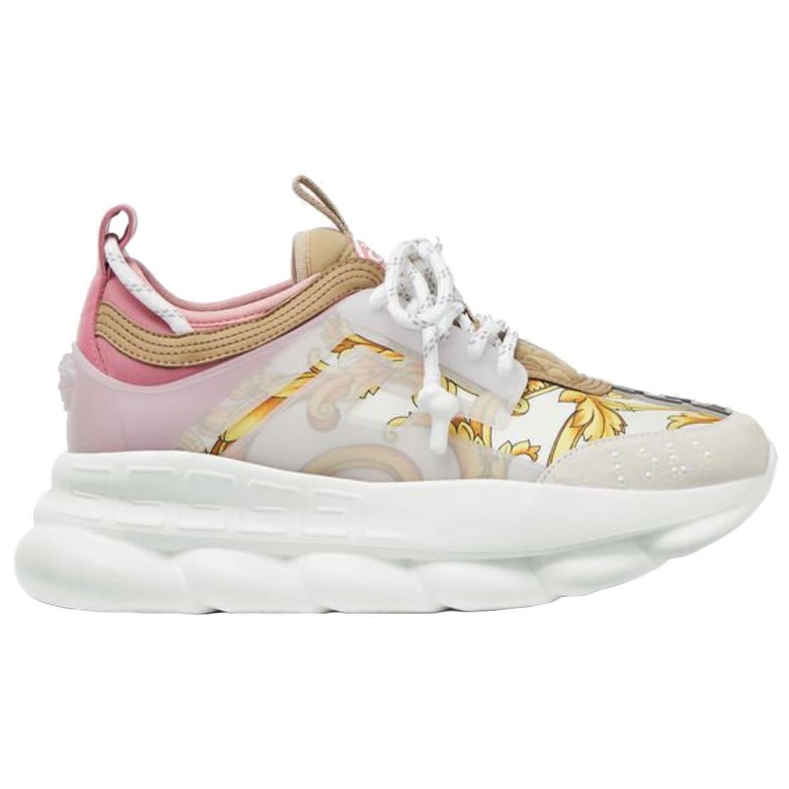 Versace Floral Chain Reaction Sneakers in Pink for Men