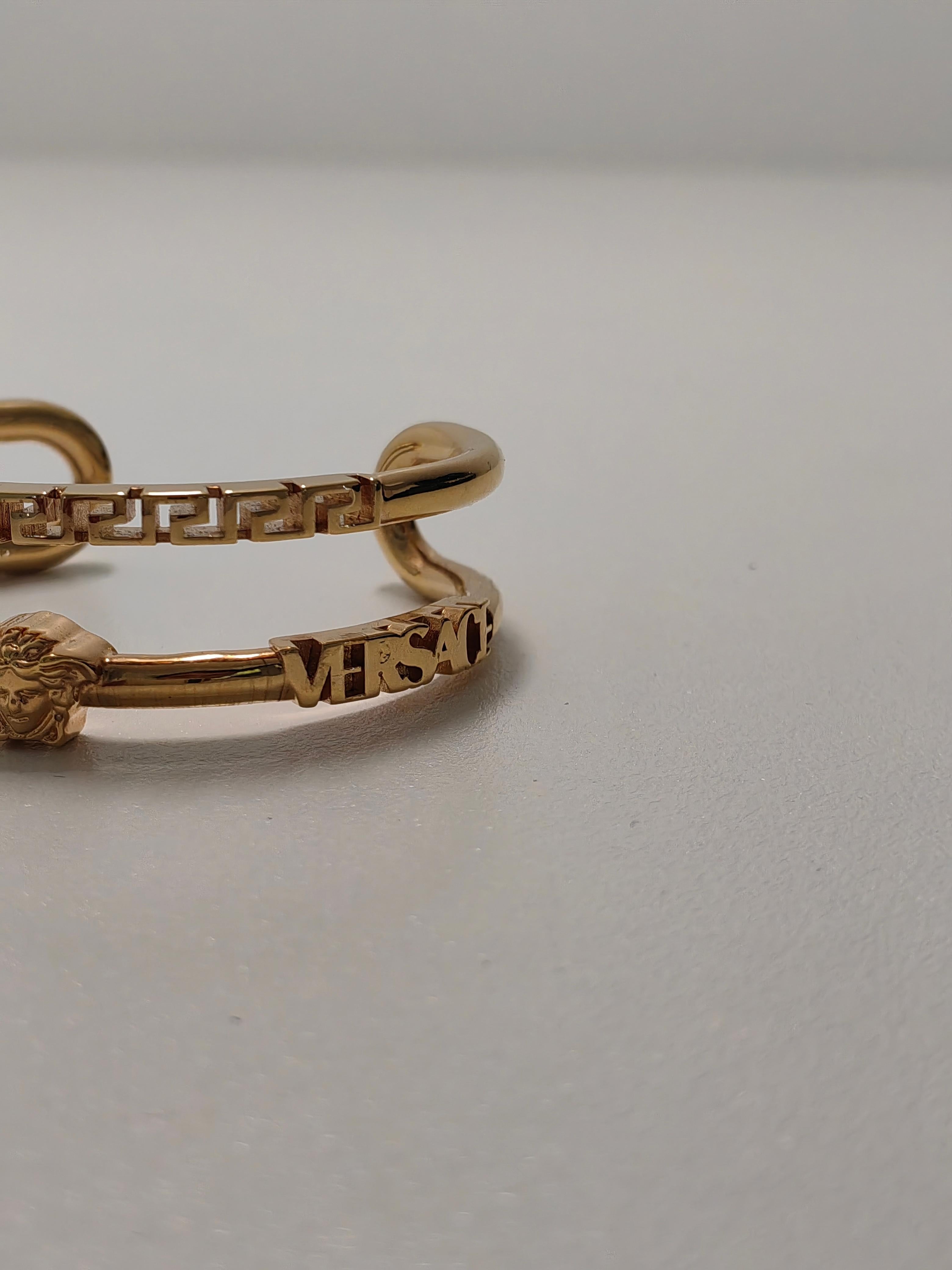 Versace Gold La Medusa Cuff Bracelet Bangle with Greca en venta 1