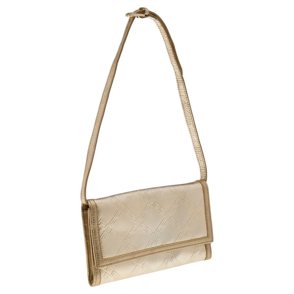 Versace Gold Leather Gianni Flap Shoulder Bag 5
