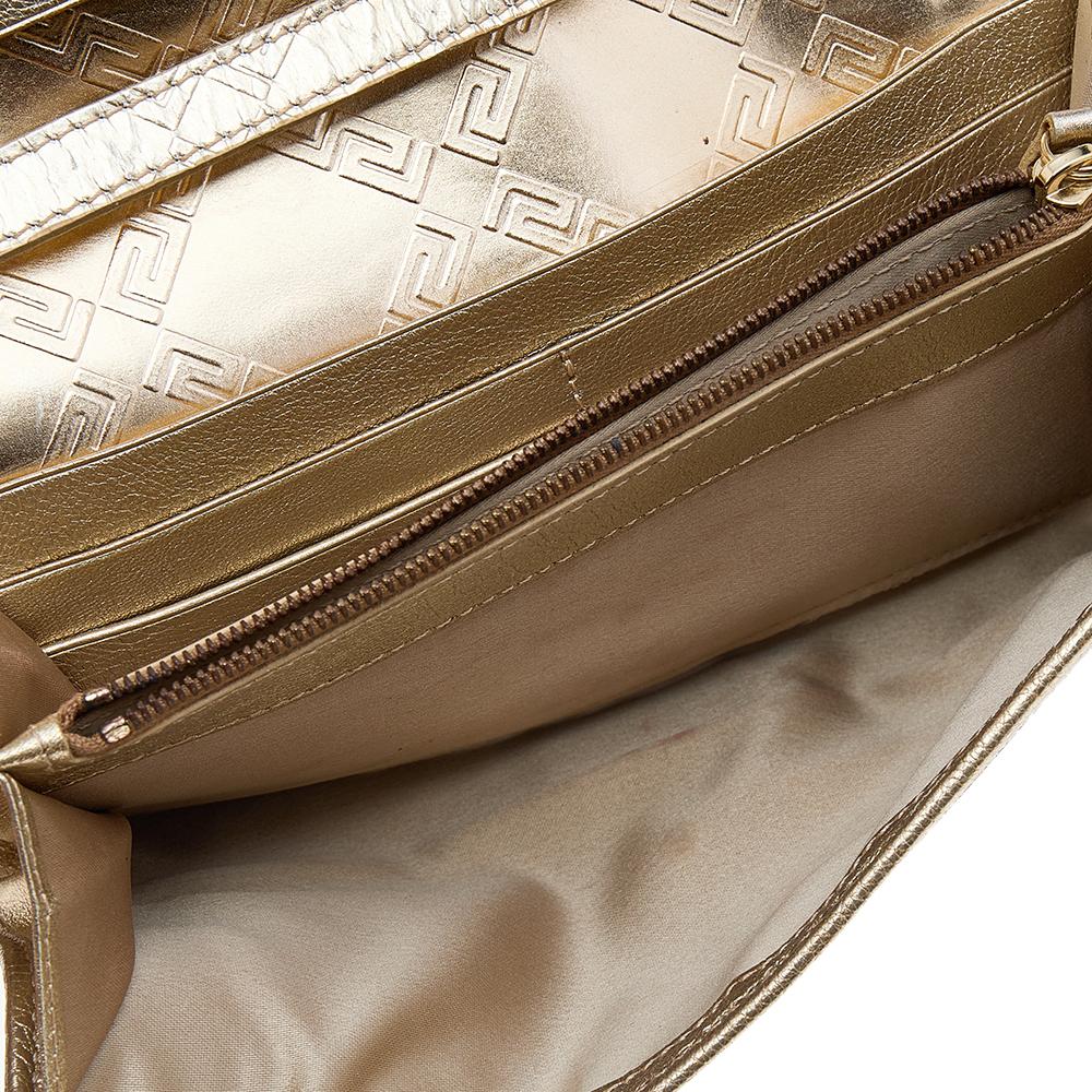 Versace Gold Leather Gianni Flap Shoulder Bag 1