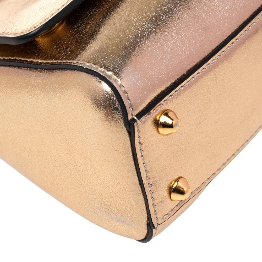 Versace Gold Leather Medusa Flap Crossbody Bag 2