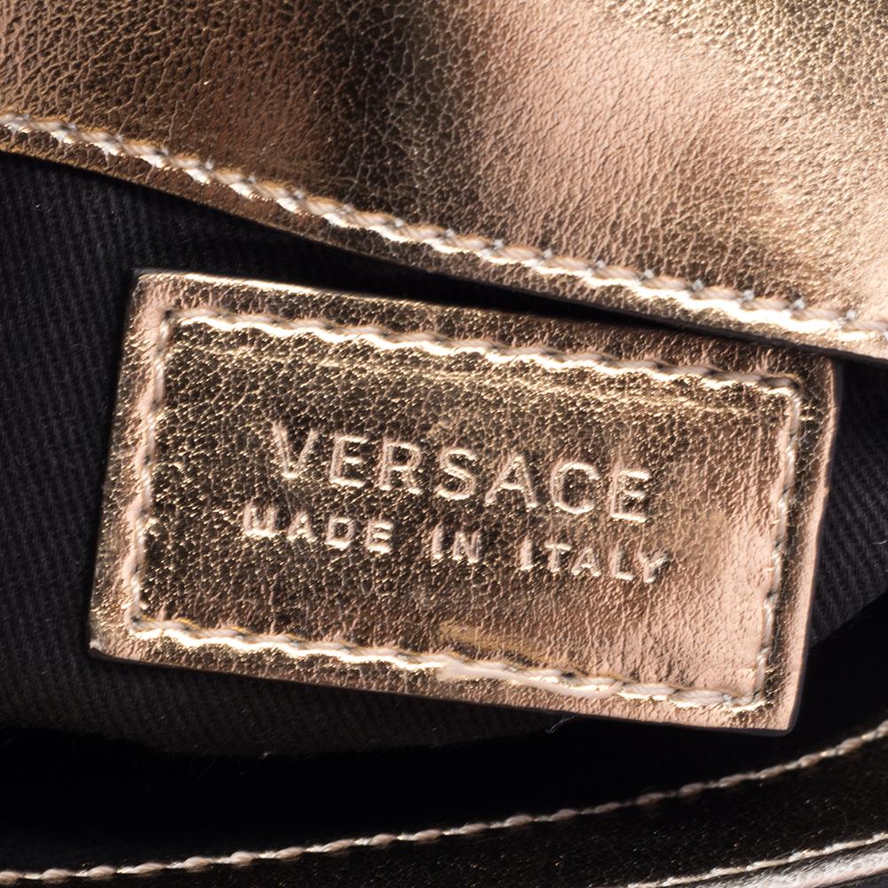 Versace Gold Leather Medusa Flap Crossbody Bag 4