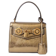 VERSACE Gold LEATHER MEDUSA HANDBAG/SHOULDERBAG