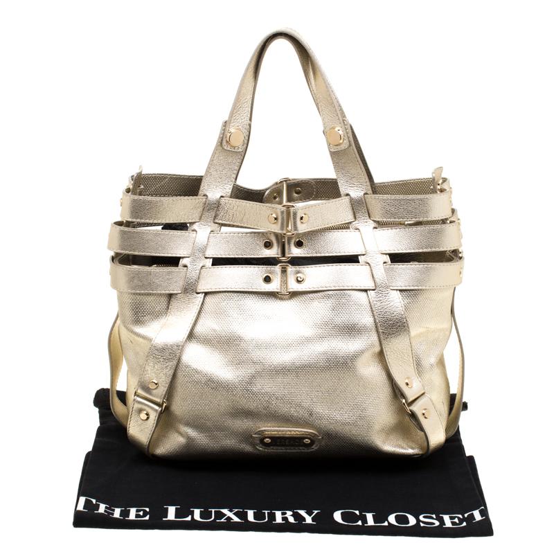 Versace Gold Leather Tote 6