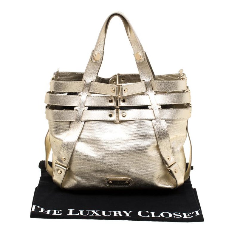 Versace Gold Leather Tote For Sale at 1stDibs