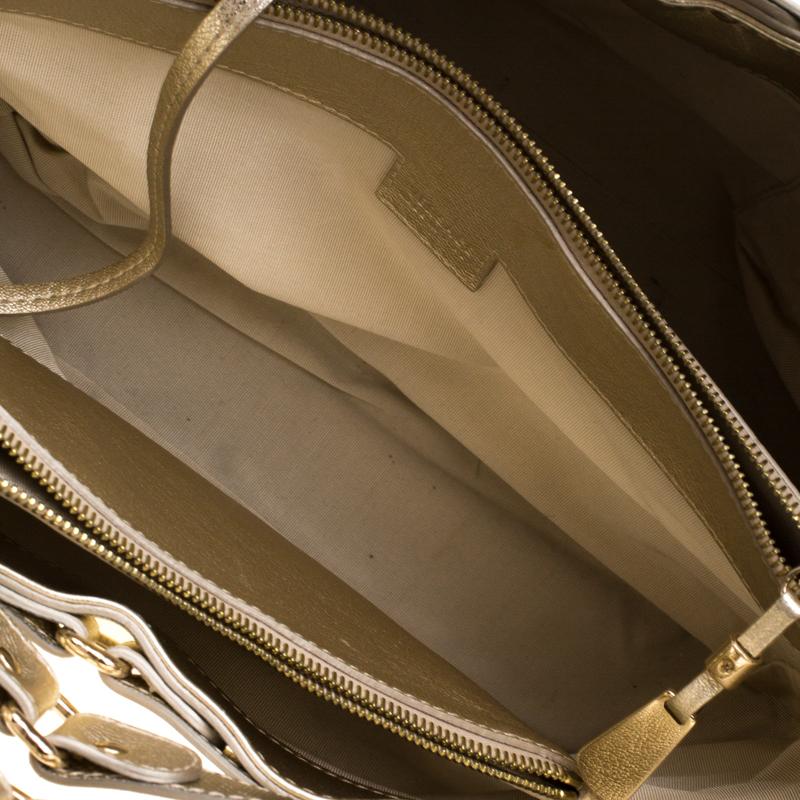 Versace Gold Leather Tote 1