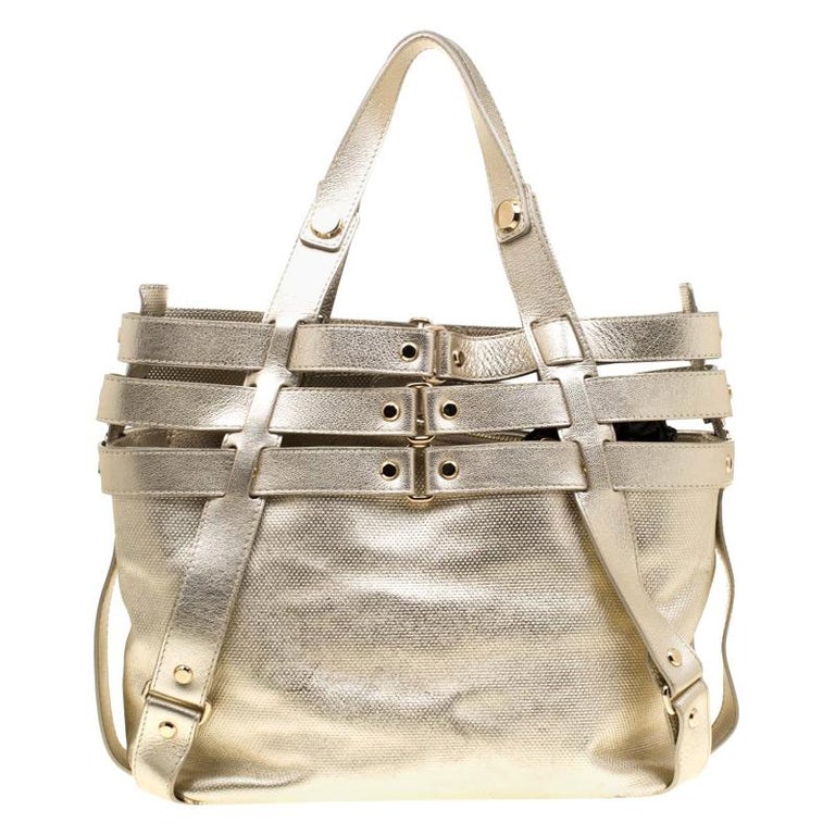 Versace Gold Leather Tote For Sale at 1stDibs