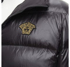 VERSACE gold Medusa badge black goose down duvet puffer jacket IT50 L